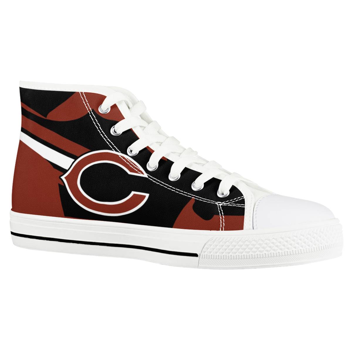Men's Chicago Bears High Top Canvas Sneakers 004 Men's Chicago Bears High Top Canvas Sneakers 004